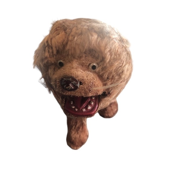 VTG Wind ~Up Lion Shakes Tail Open Mouth Faux Fur Realistic  5” Made In Japan - Picture 4 of 9